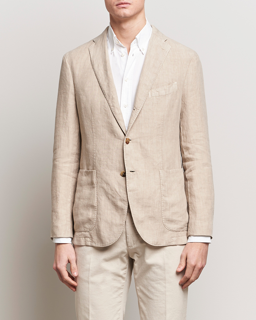 Heren | Afdelingen | Boglioli | K Jacket Linen Blazer Light Beige