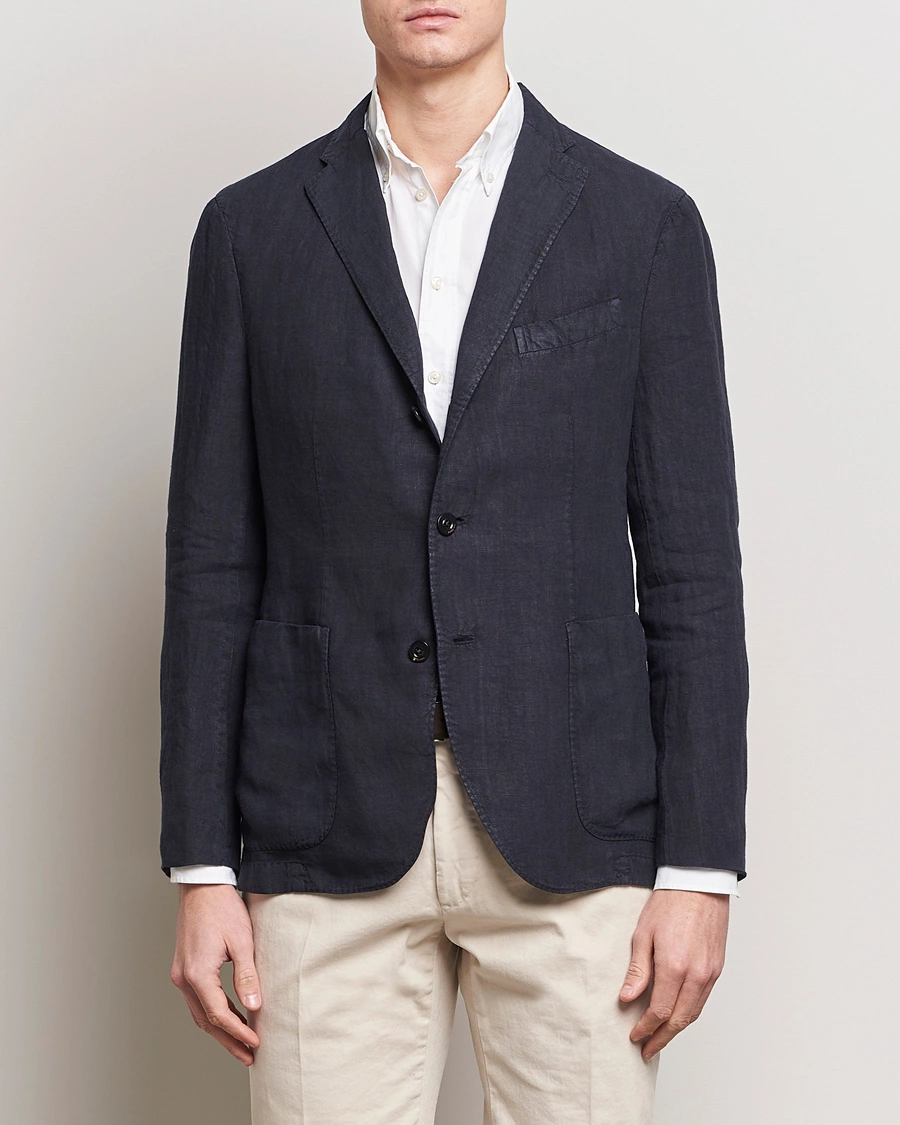 Heren | De linnenkast | Boglioli | K Jacket Linen Blazer Navy