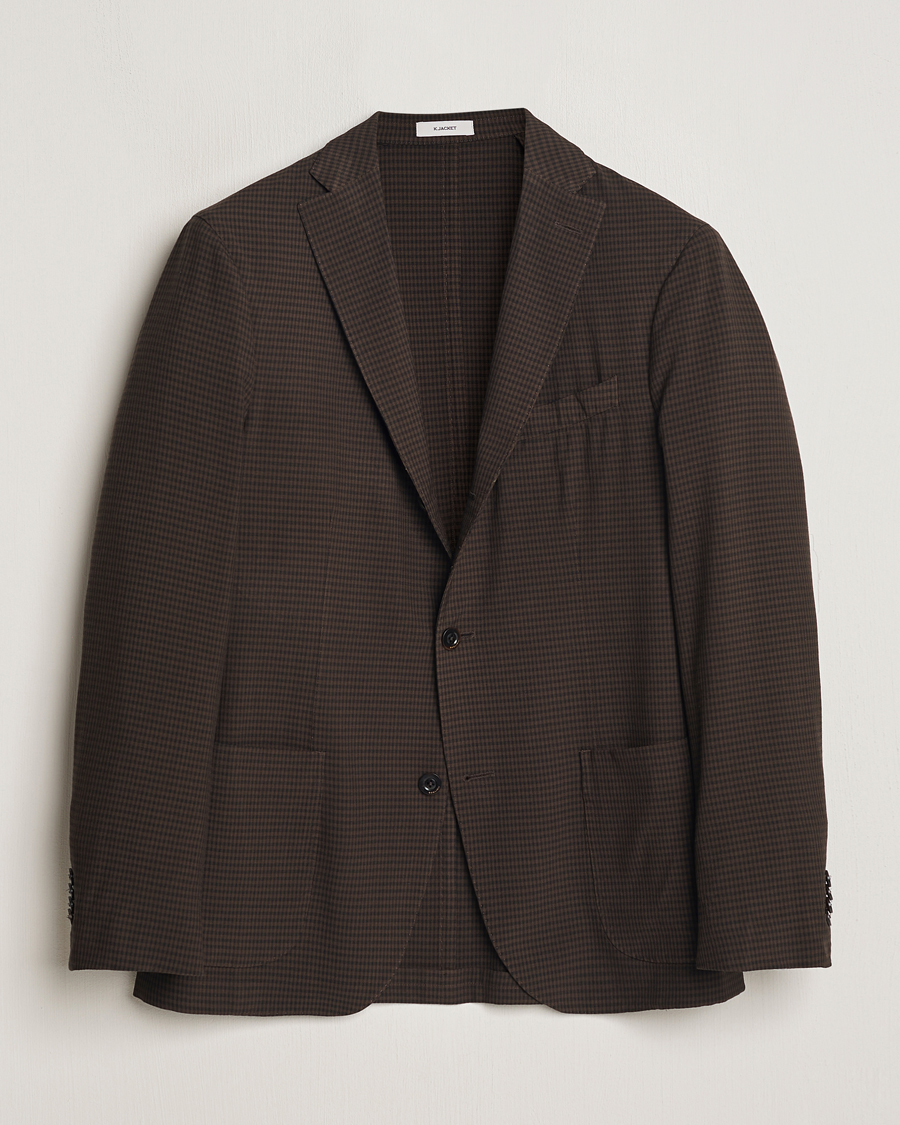 Heren | Blazers | Boglioli | K Jacket Check Wool Blazer Dark Brown