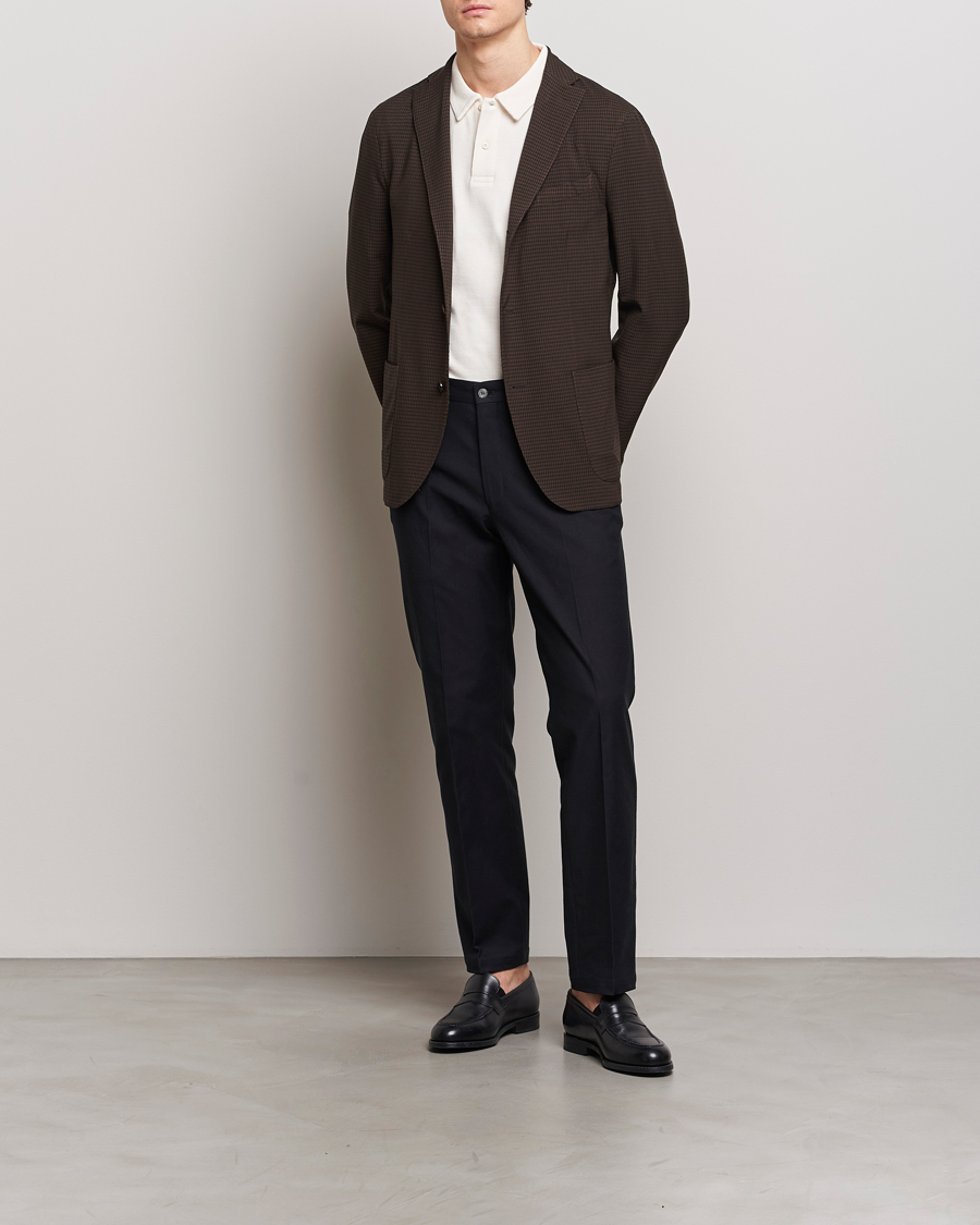 Heren | Blazers | Boglioli | K Jacket Check Wool Blazer Dark Brown