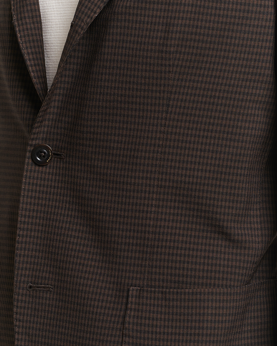 Heren | Blazers | Boglioli | K Jacket Check Wool Blazer Dark Brown
