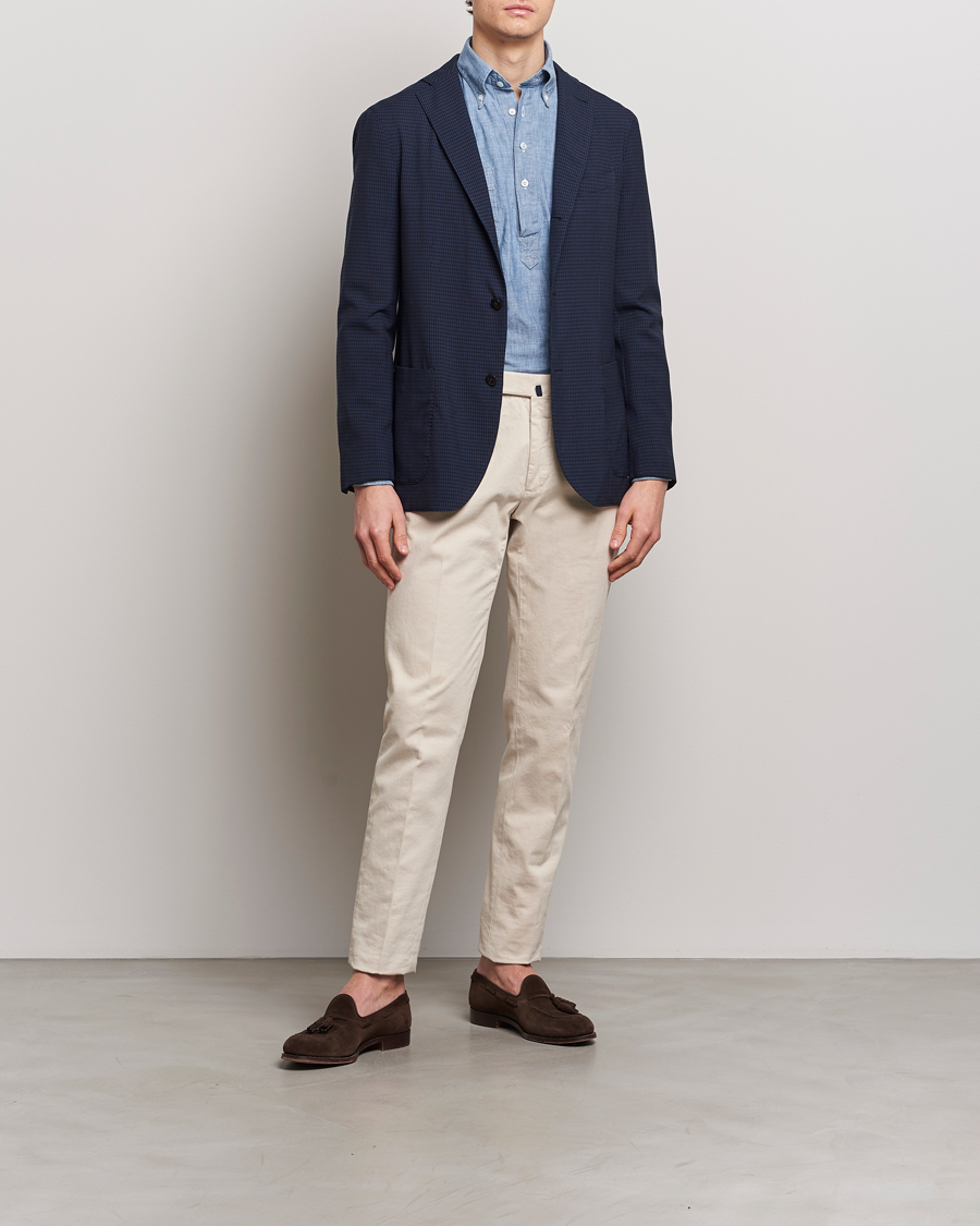 Heren | Blazers | Boglioli | K Jacket Check Wool Blazer Navy