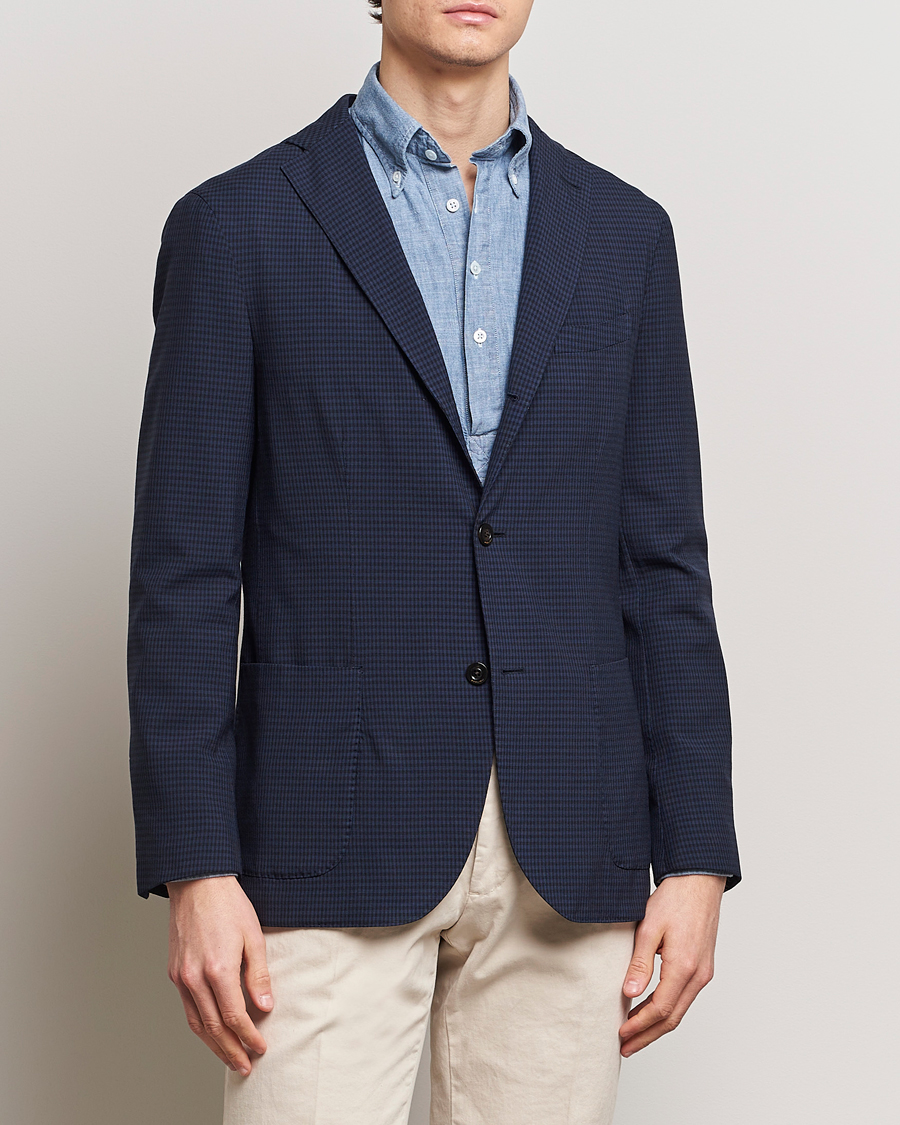 Heren | Wollen blazers | Boglioli | K Jacket Check Wool Blazer Navy