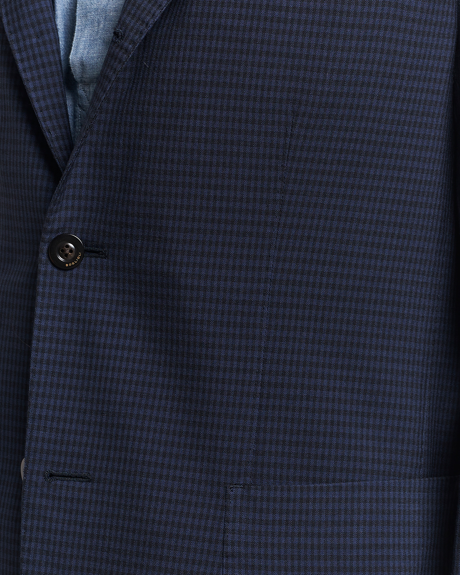 Heren | Blazers | Boglioli | K Jacket Check Wool Blazer Navy