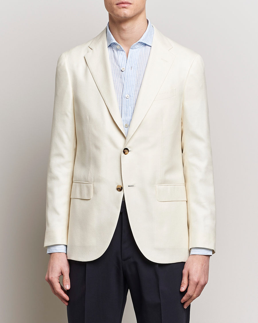 Heren | Blazers | Boglioli | Cashmere/Silk Cocktail Jacket Off White