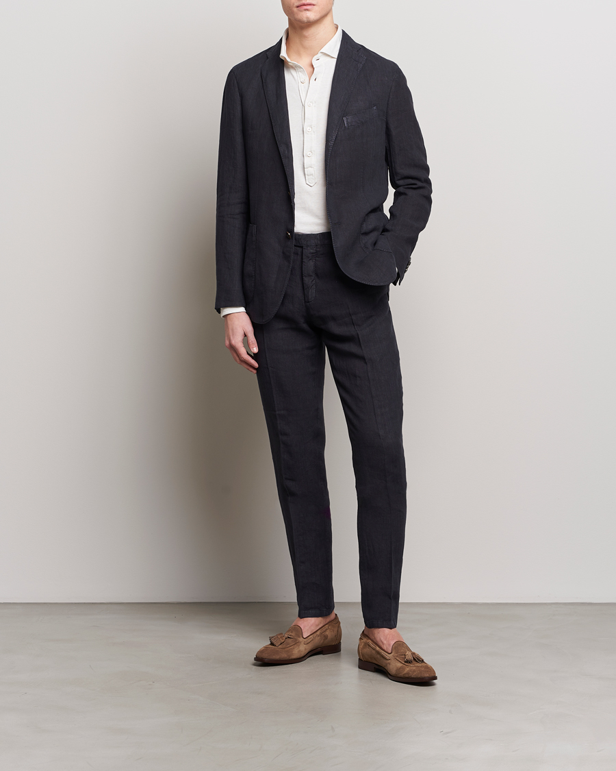 Heren | Pakken | Boglioli | K Jacket Linen Suit Navy