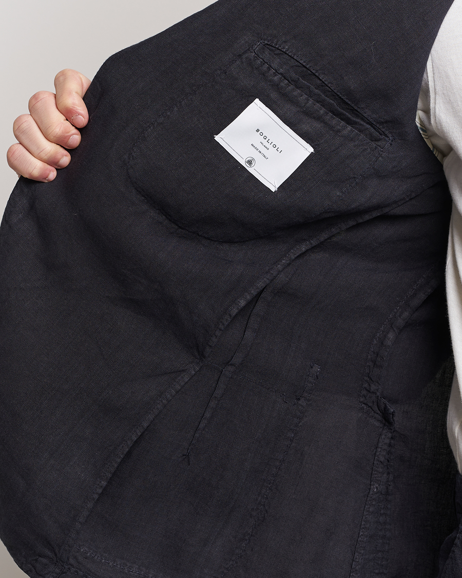Heren | Pakken | Boglioli | K Jacket Linen Suit Navy