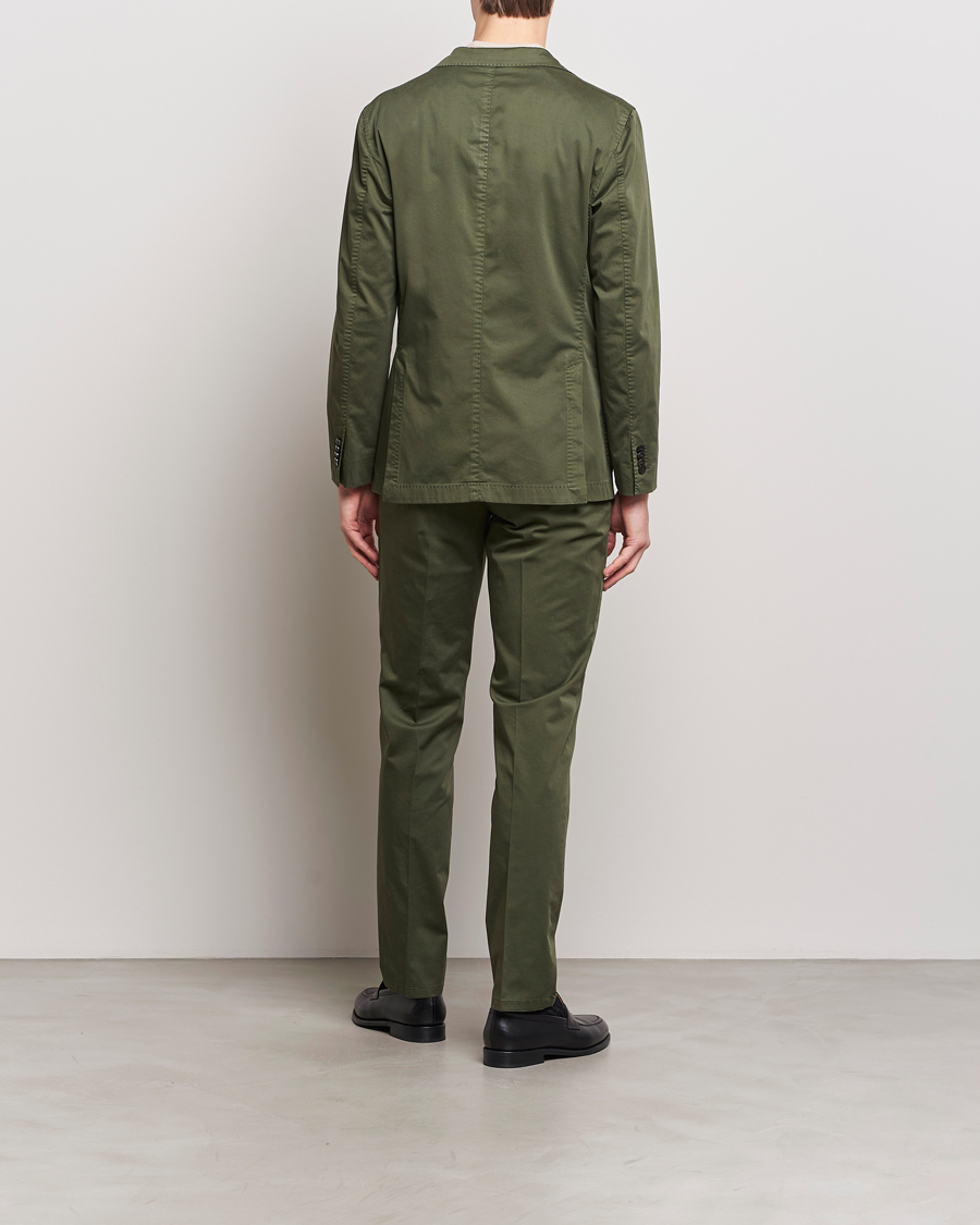 Heren | Pakken | Boglioli | K Jacket Cotton Satin Suit Forest Green