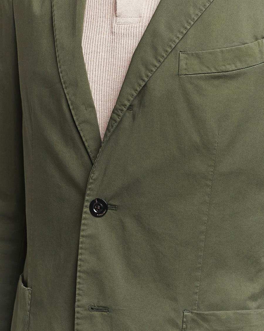 Heren | Pakken | Boglioli | K Jacket Cotton Satin Suit Forest Green