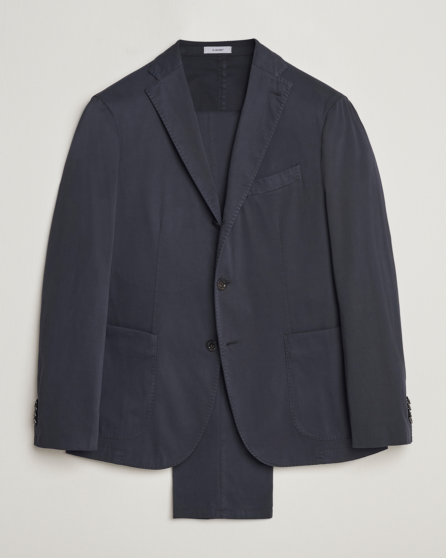 Heren | Pakken | Boglioli | K Jacket Cotton Stretch Suit Navy