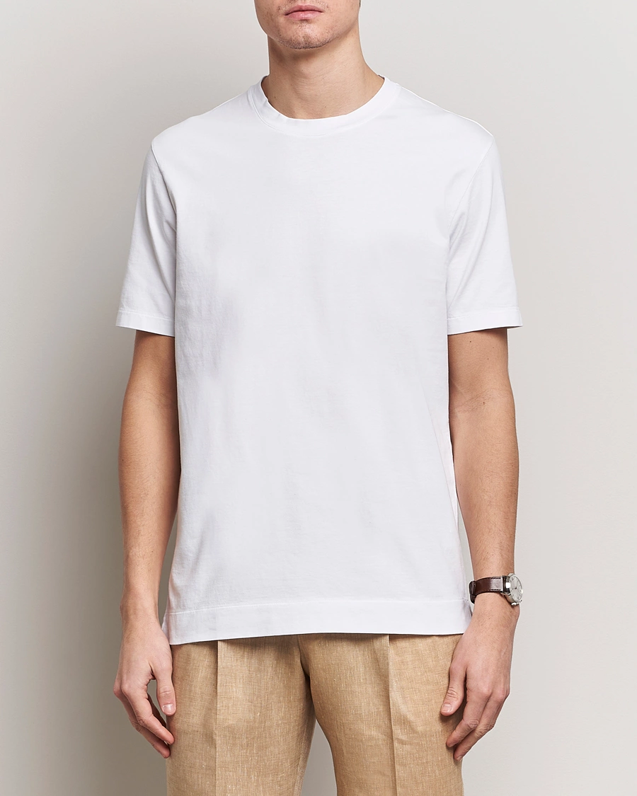 Heren | T-shirts met korte mouwen | Boglioli | Garment Dyed T-Shirt White