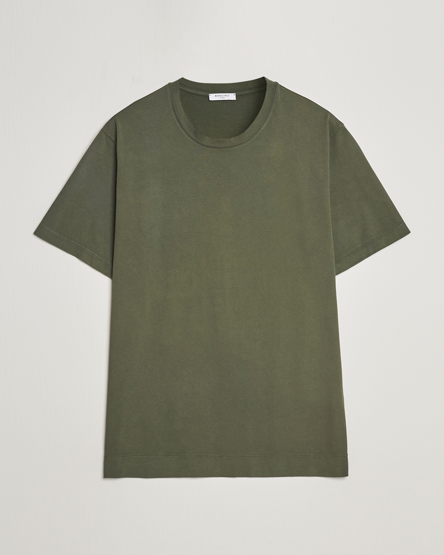 Heren | T-shirts | Boglioli | Garment Dyed T-Shirt Forest Green
