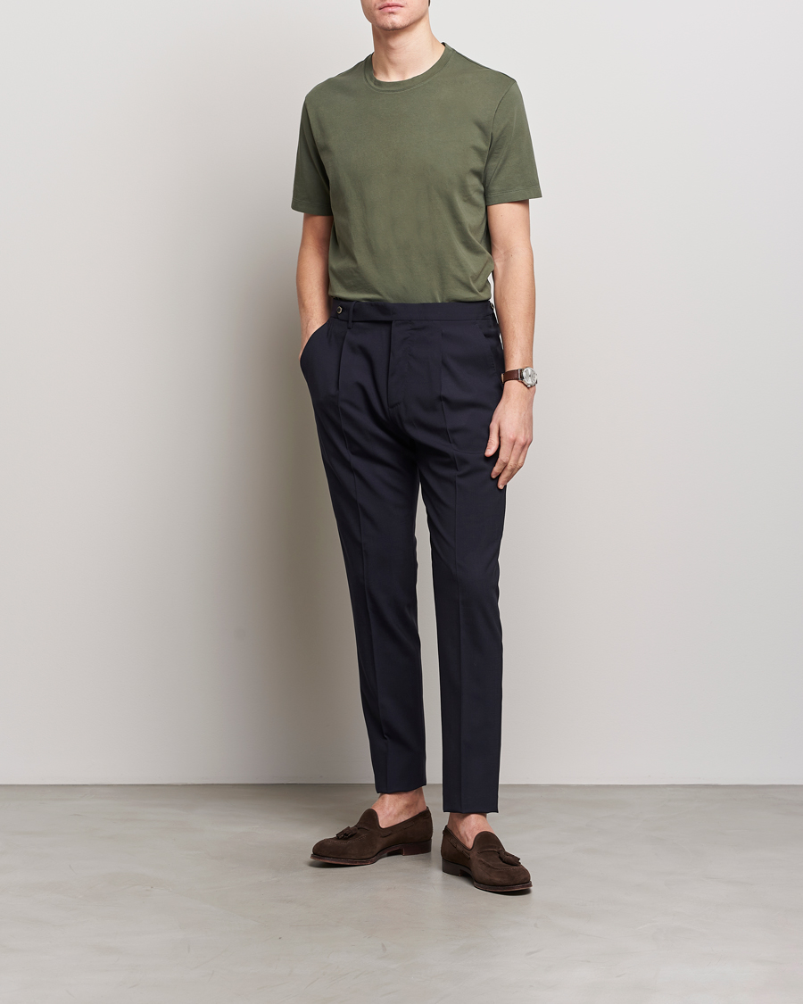 Heren | T-shirts | Boglioli | Garment Dyed T-Shirt Forest Green