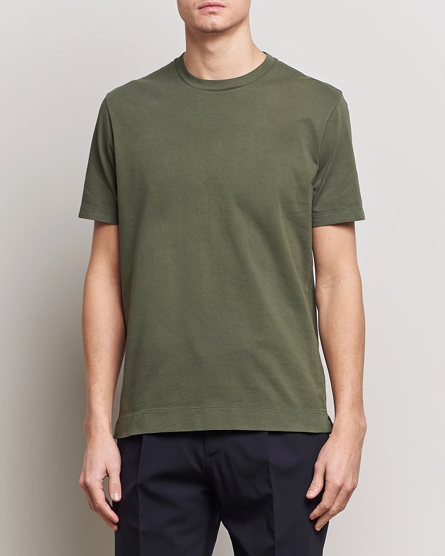 Heren | Kleding | Boglioli | Garment Dyed T-Shirt Forest Green