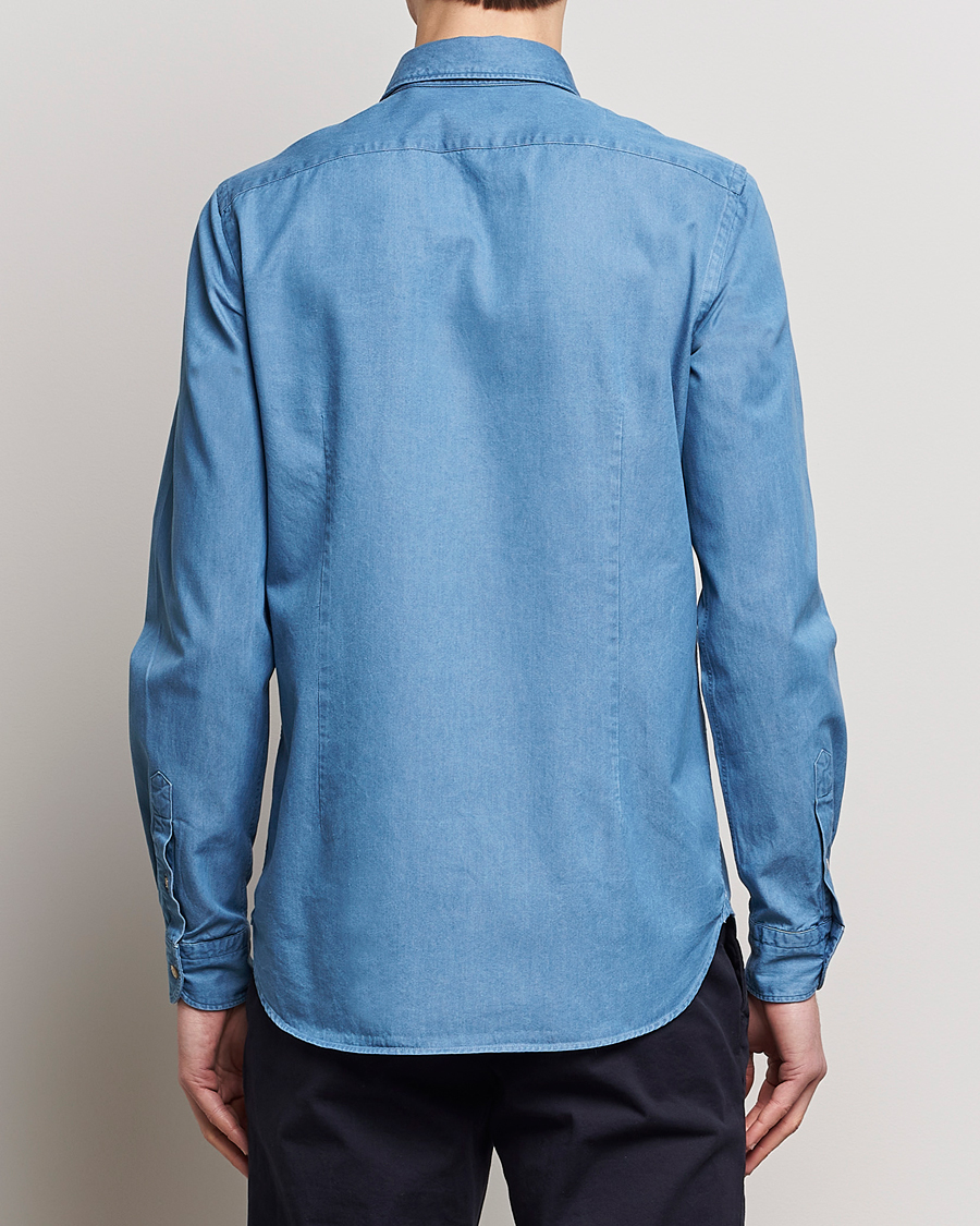 Heren | Overhemden | Boglioli | Slim Fit Denim Shirt Light Indigo