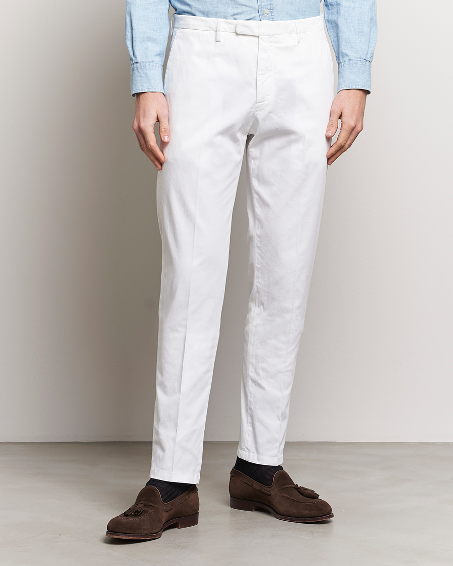 Heren | Broeken | Boglioli | Cotton Stretch Chinos White