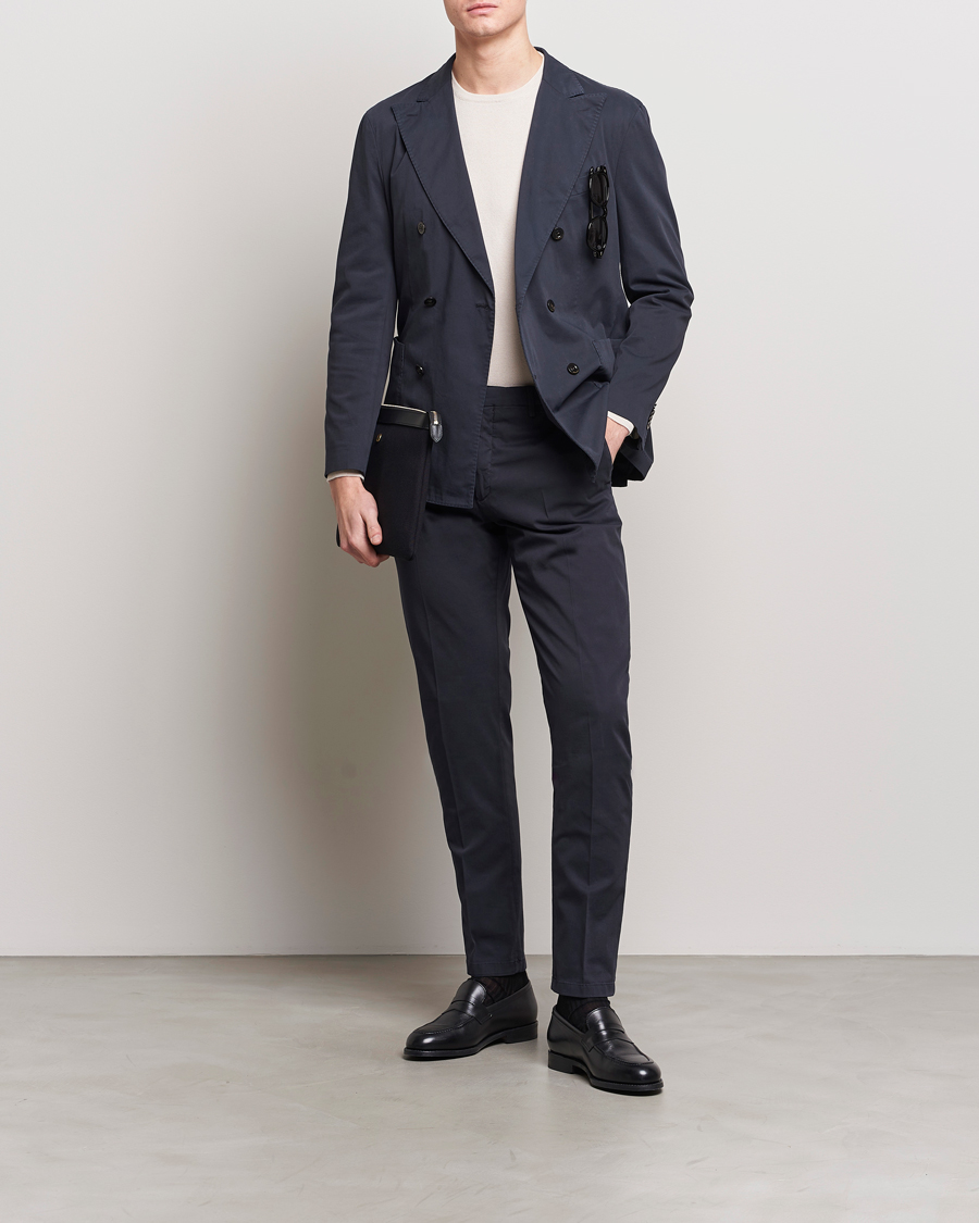 Heren | Broeken | Boglioli | Cotton Stretch Chinos Navy