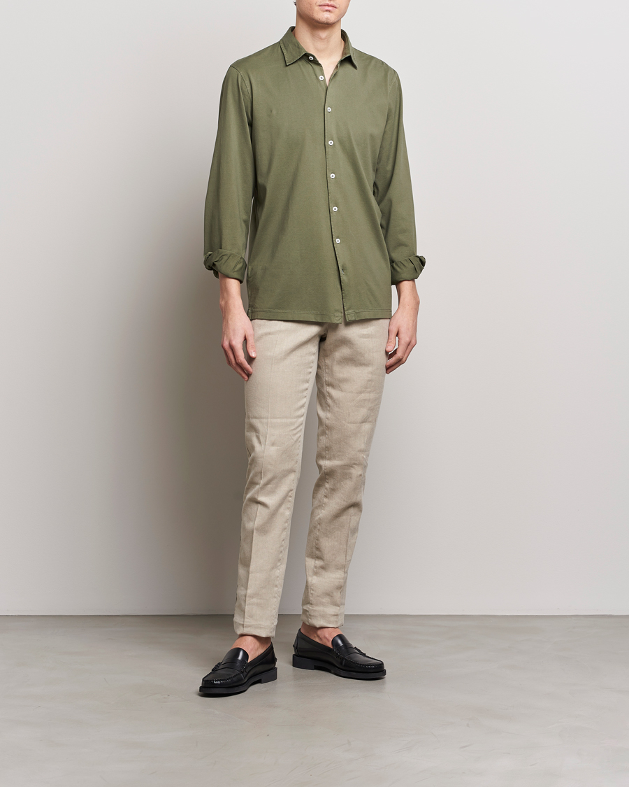 Heren | Broeken | PT01 | Slim Fit Linen Drawstring Pants Light Beige