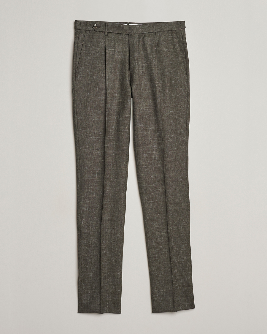 Heren | Broeken | PT01 | Gentleman Fit Wool/Silk Trousers Dark Brown