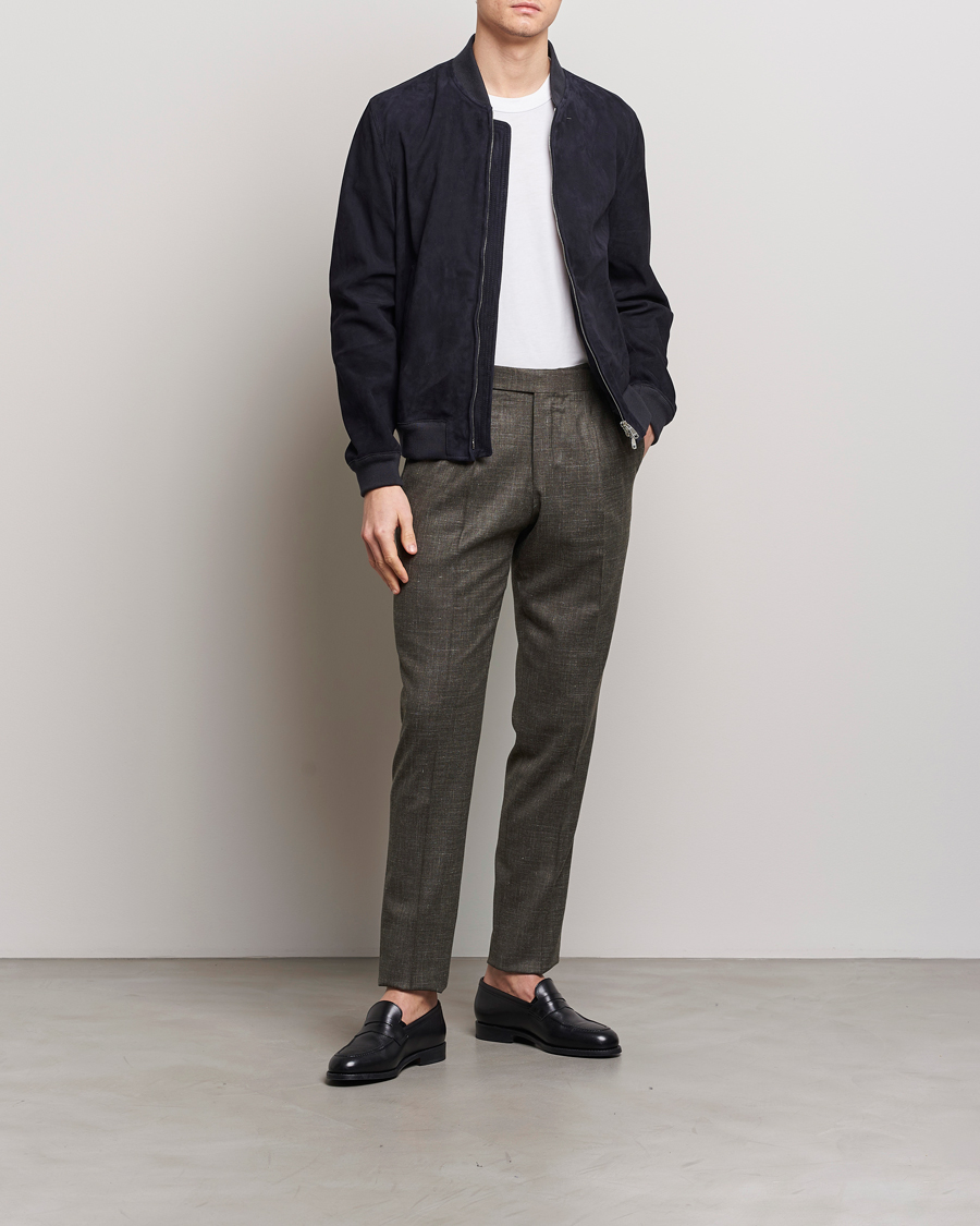 Heren | Broeken | PT01 | Gentleman Fit Wool/Silk Trousers Dark Brown