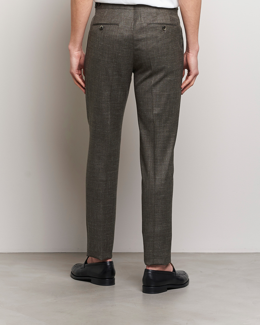 Heren | Broeken | PT01 | Gentleman Fit Wool/Silk Trousers Dark Brown