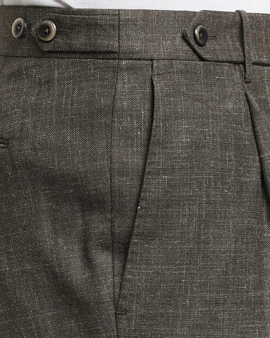 Heren | Broeken | PT01 | Gentleman Fit Wool/Silk Trousers Dark Brown
