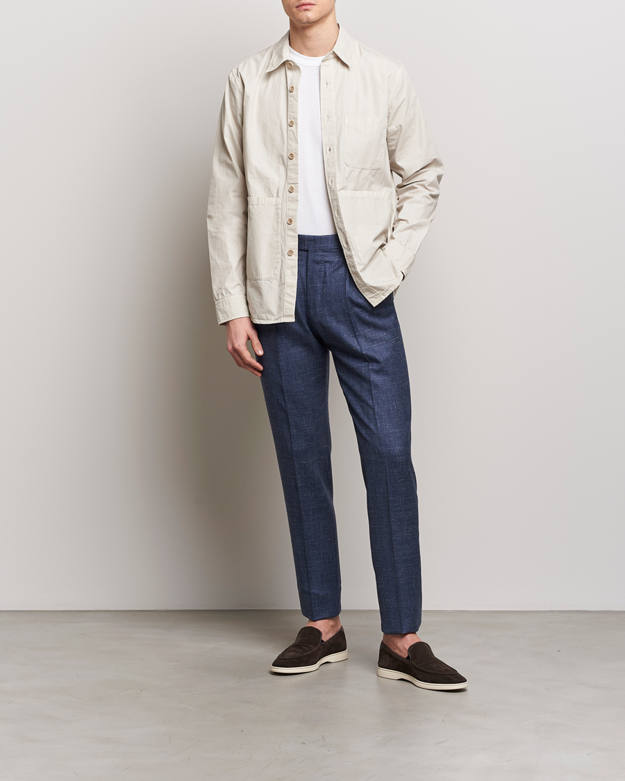 Heren | Broeken | PT01 | Gentleman Fit Wool/Silk Trousers Navy