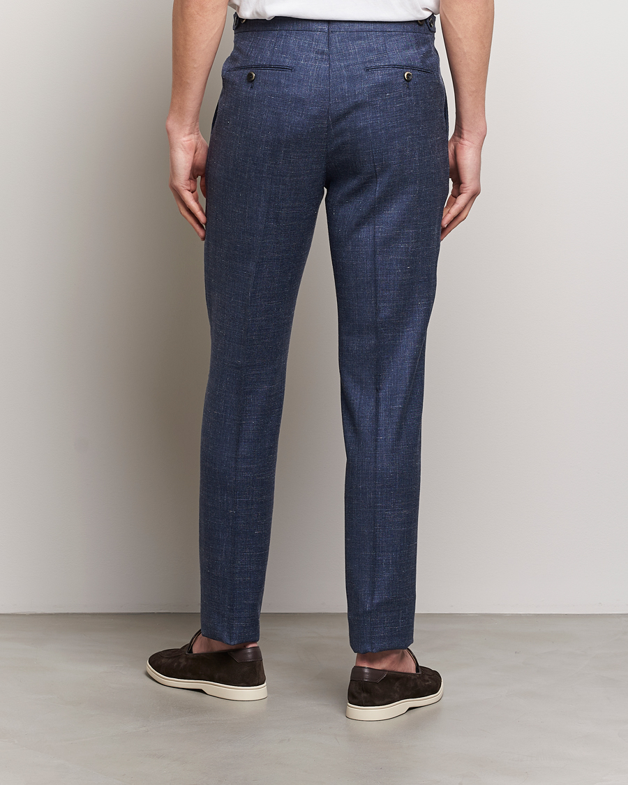 Heren | Broeken | PT01 | Gentleman Fit Wool/Silk Trousers Navy