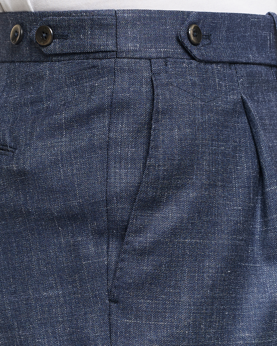 Heren | Broeken | PT01 | Gentleman Fit Wool/Silk Trousers Navy
