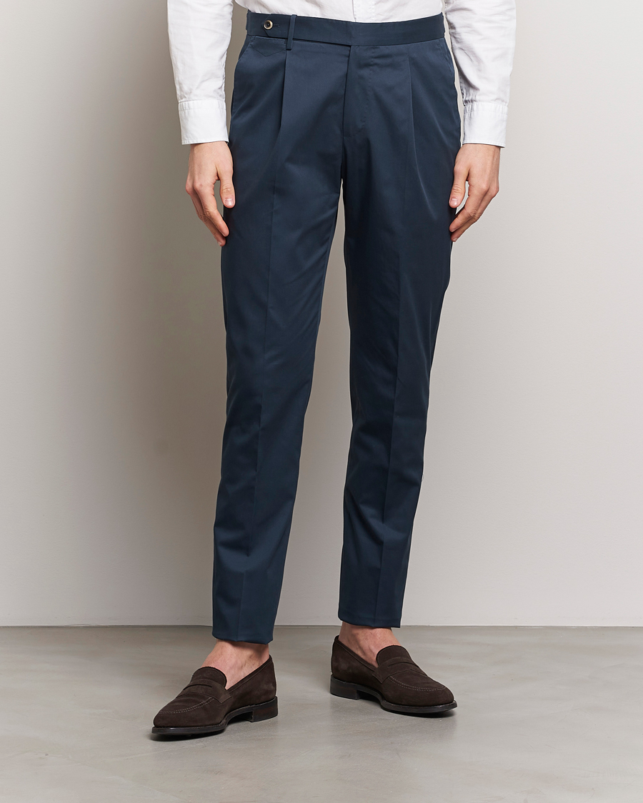 Heren | Italian Department | PT01 | Gentleman Fit Cotton/Stretch Chinos Navy