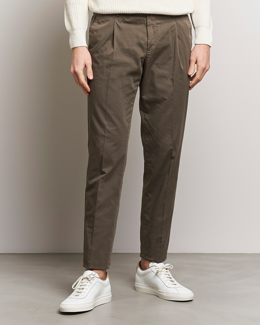 Heren | Chino's | PT01 | Slim Fit Garment Dyed Stretch Chinos Dark Brown