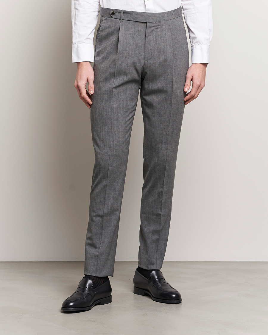 Heren | Pakbroeken | PT01 | Gentleman Fit Wool Stretch Trousers Medium Grey