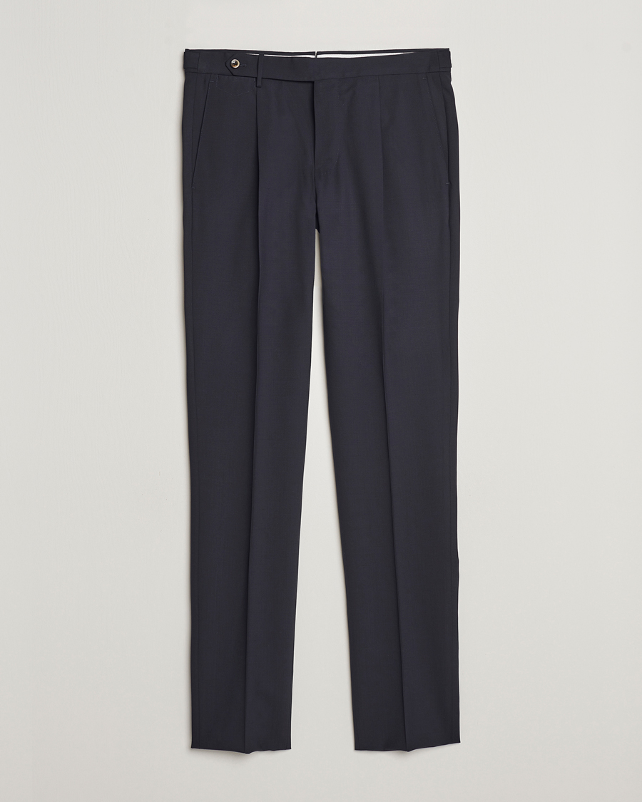 Heren | Broeken | PT01 | Gentleman Fit Wool Stretch Trousers Navy