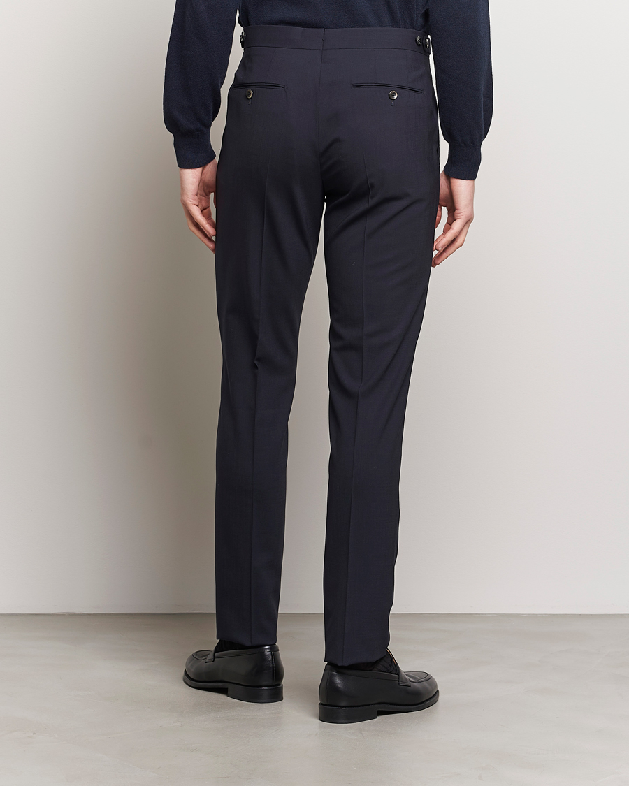 Heren | Broeken | PT01 | Gentleman Fit Wool Stretch Trousers Navy