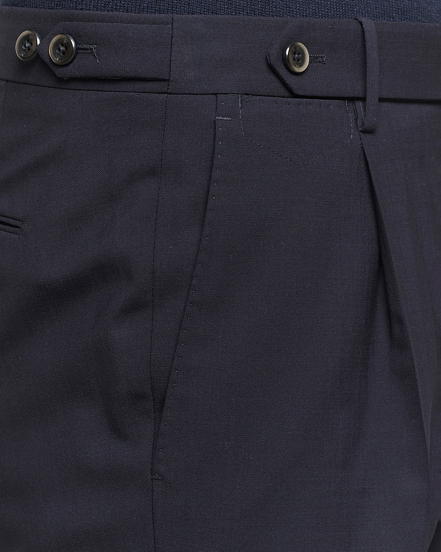 Heren | Broeken | PT01 | Gentleman Fit Wool Stretch Trousers Navy