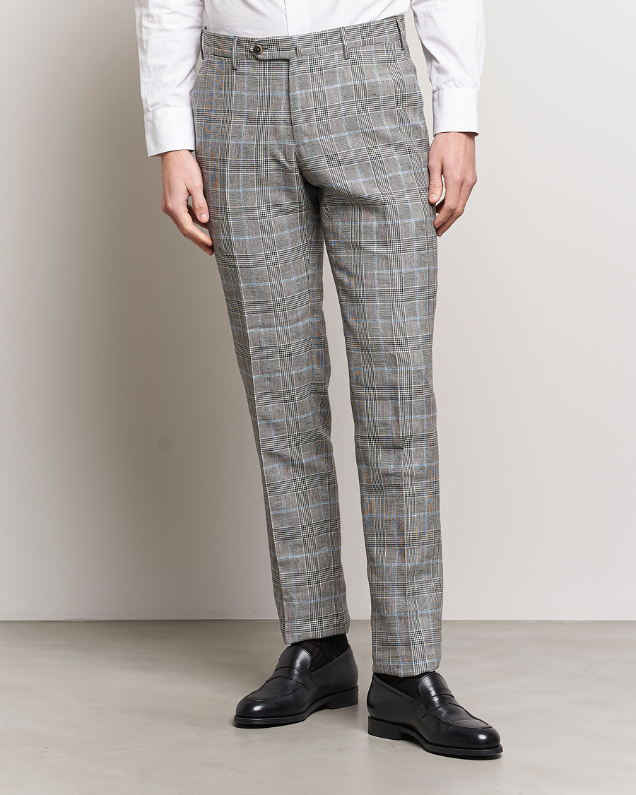 Heren | Afdelingen | PT01 | Slim Fit Glencheck Trousers Grey/Blue