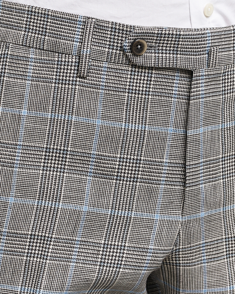 Heren | Broeken | PT01 | Slim Fit Glencheck Trousers Grey/Blue