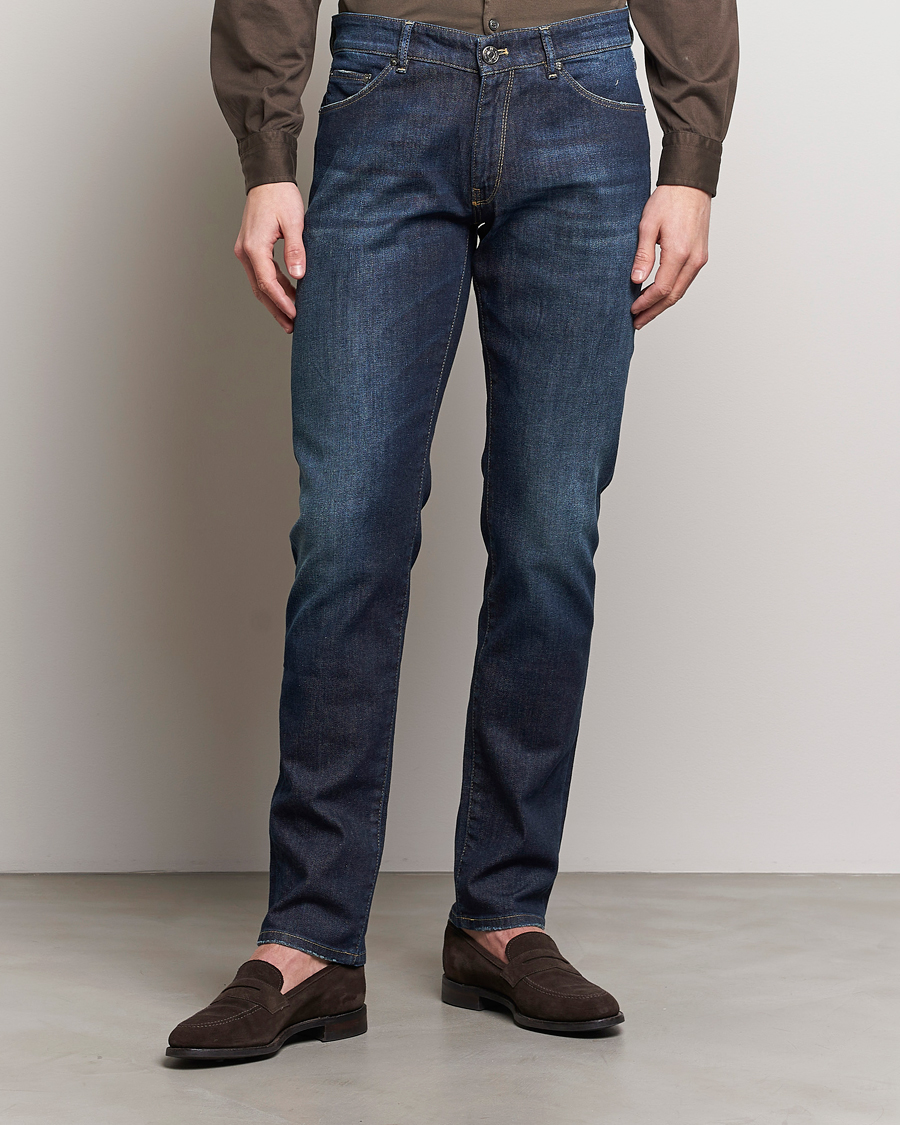 Heren | Italian Department | PT01 | Slim Fit Stretch Jeans Dark Blue Wash