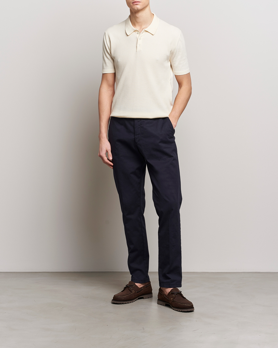 Heren | Polo's | Baracuta | Waffle Knitted Polo Ivory