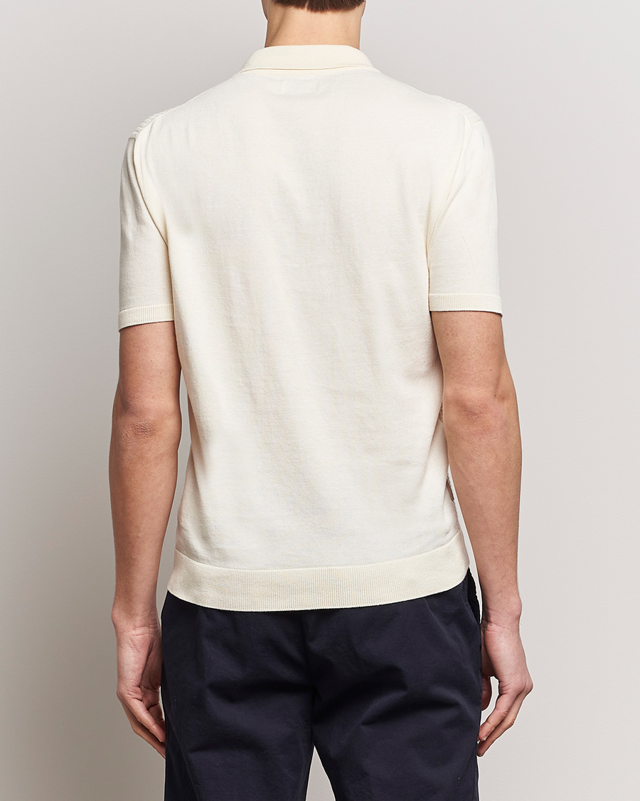 Heren | Polo's | Baracuta | Waffle Knitted Polo Ivory