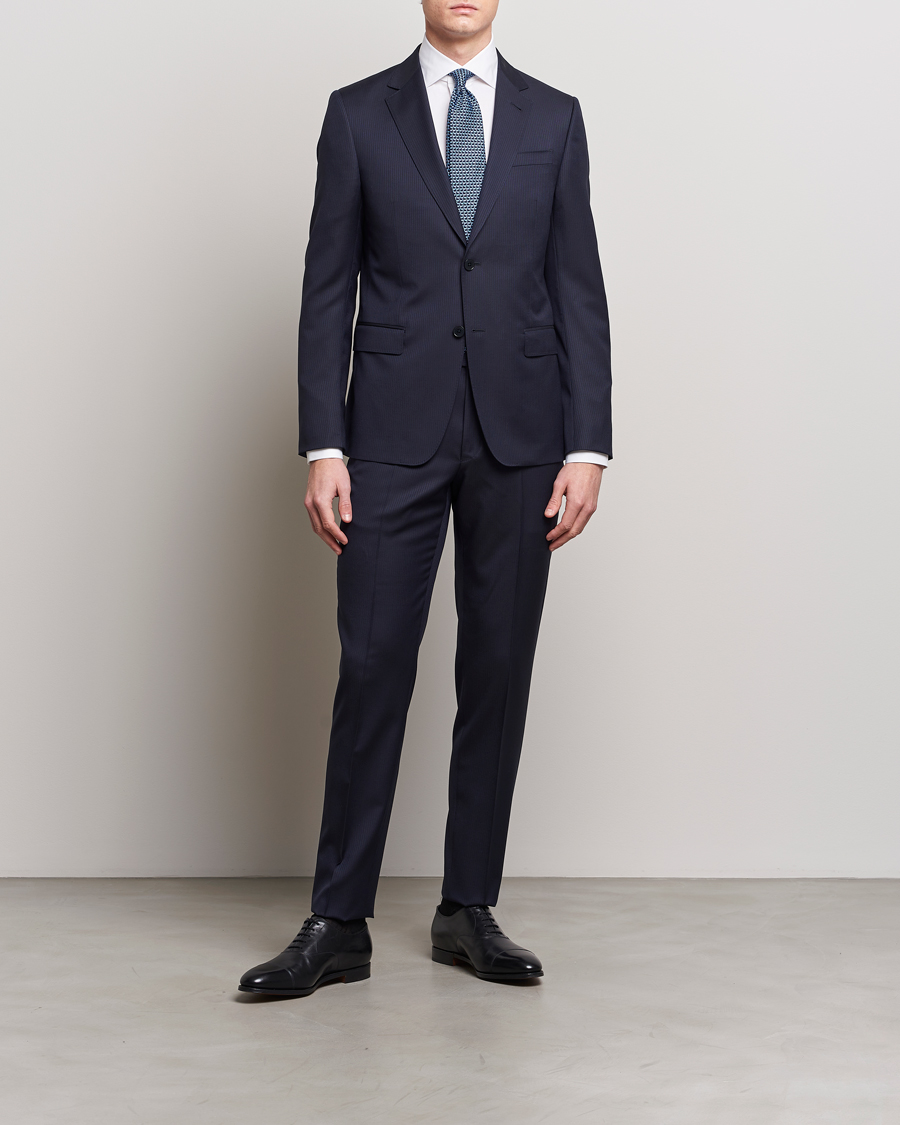 Heren | Italian Department | Zegna | Tailored Wool Striped Suit Navy