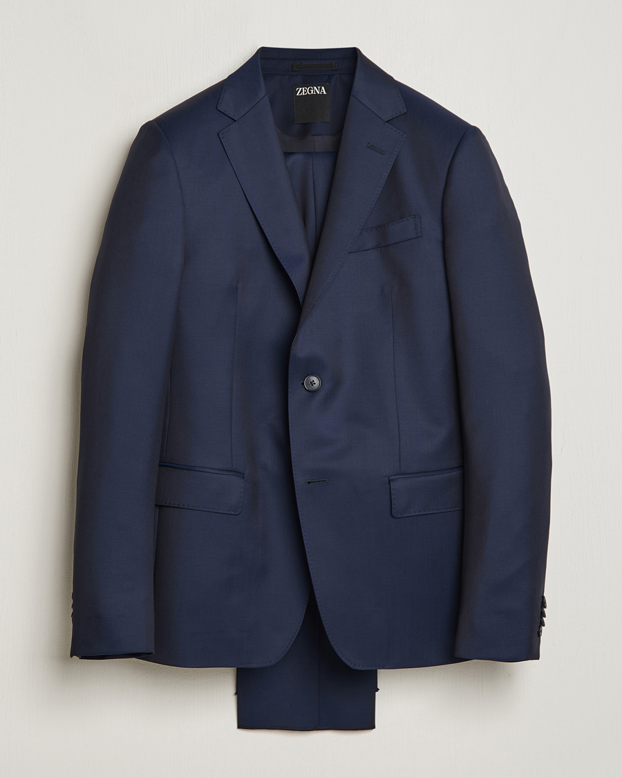 Heren | Pakken | Zegna | Tailored Wool Suit Navy