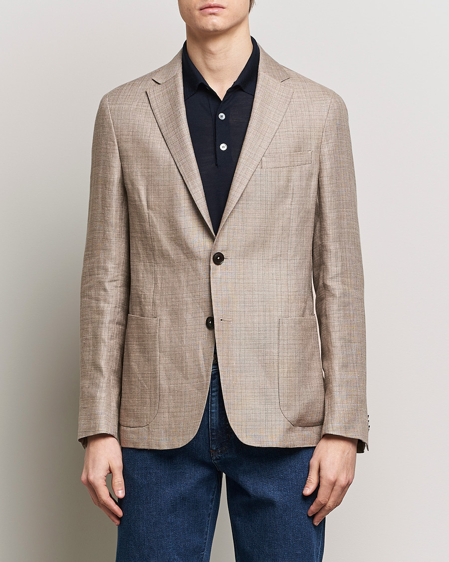 Heren | Italian Department | Zegna | Unconstructed Linen Blend Blazer Brown