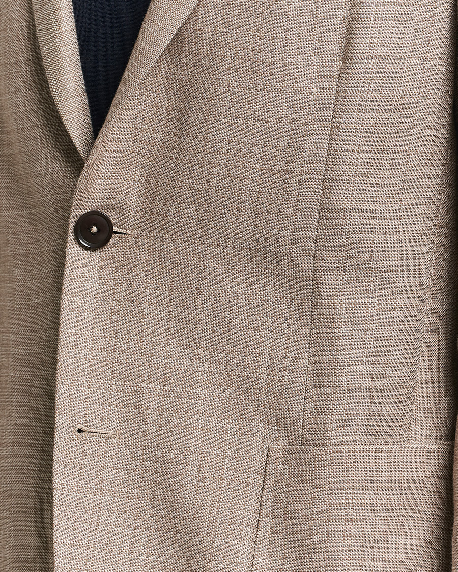 Heren | Blazers | Zegna | Unconstructed Linen Blend Blazer Brown