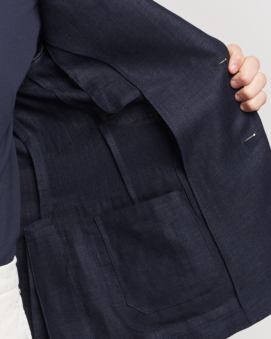 Heren | Blazers | Zegna | Unconstructed Linen Blend Blazer Navy