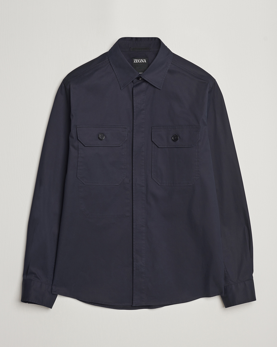 Heren | Overhemden | Zegna | Premium Cotton Overshirt Navy