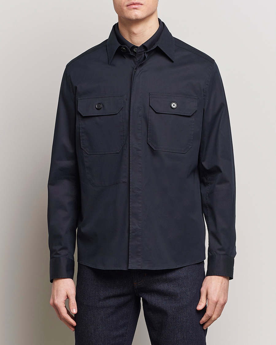 Heren | Overhemden | Zegna | Premium Cotton Overshirt Navy