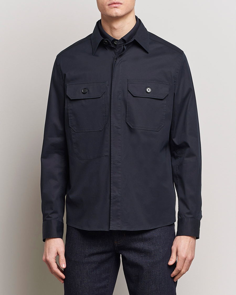 Heren | Italian Department | Zegna | Premium Cotton Overshirt Navy