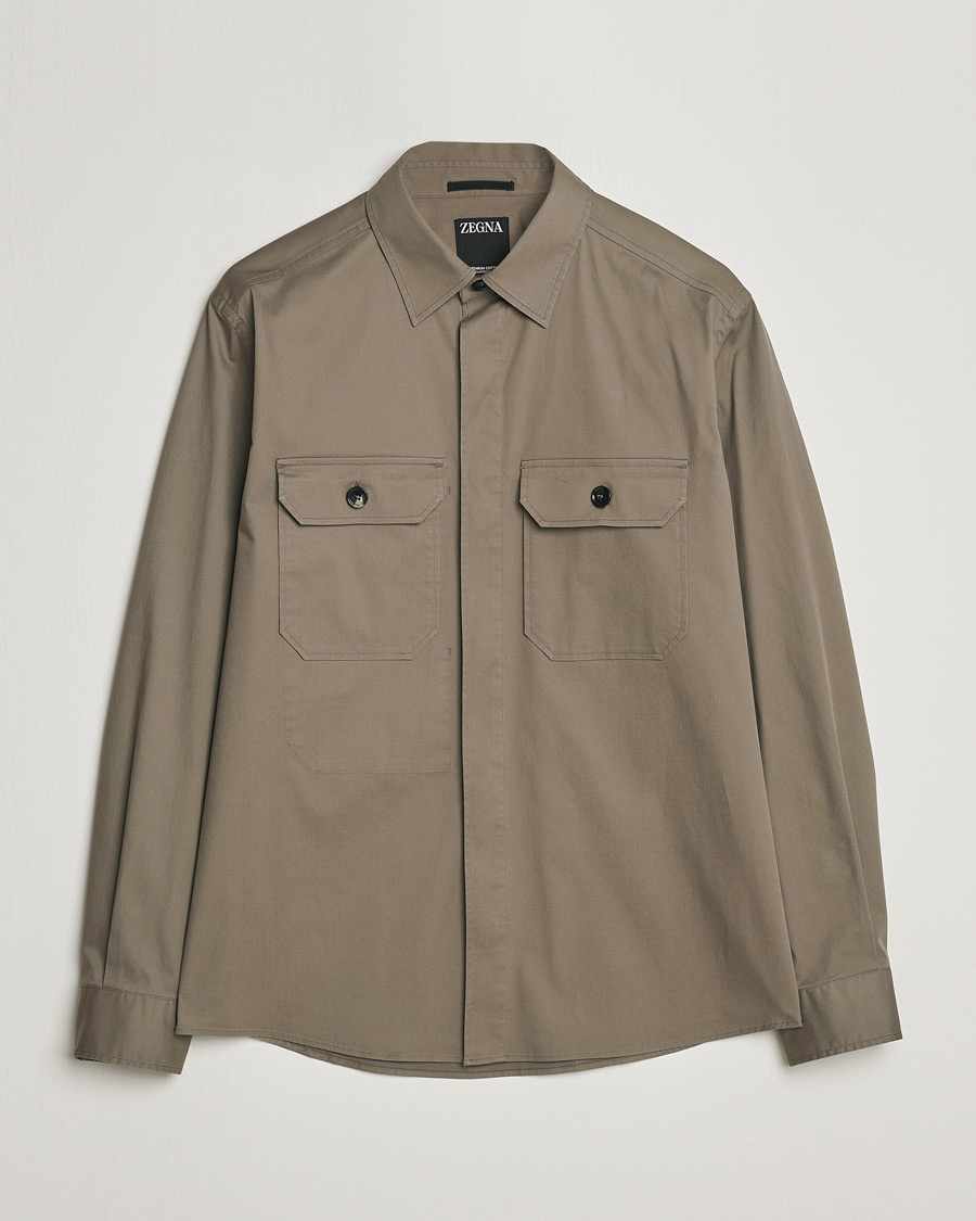 Heren | Overhemden | Zegna | Premium Cotton Overshirt Olive