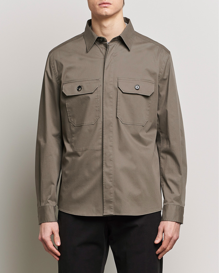 Heren | Overshirts | Zegna | Premium Cotton Overshirt Olive